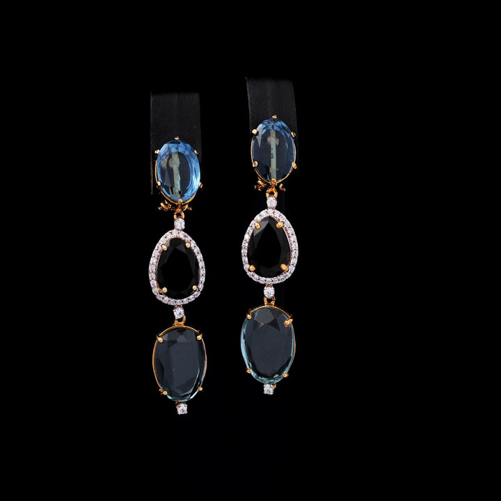 Earrings with Multi Color Stones (6239993954487)