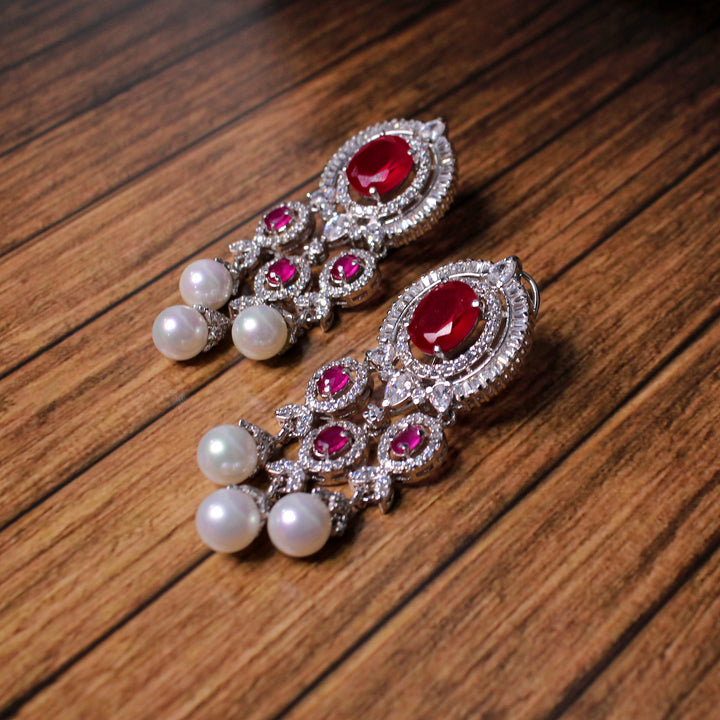 Earrings in Chetum and Pearls (6981484183735)