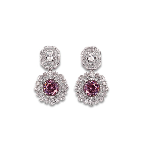 Earrings in Pink Zircons