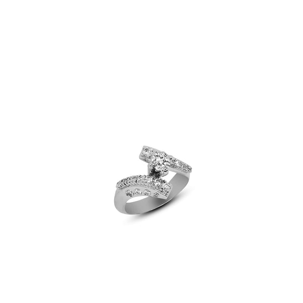 Crisscross Moissanite Diamond Ring - MDR006