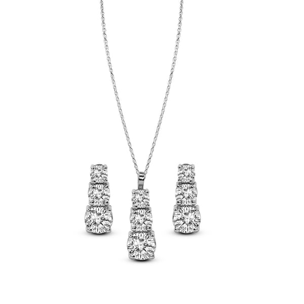 Moissanite Diamond Pendant Set - MDP07