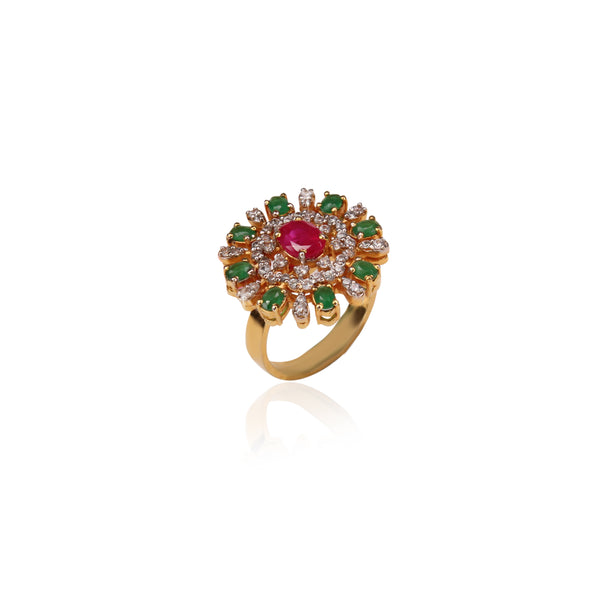 Ring in Jade, Chetum and Zircons