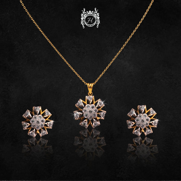 Pendant Set in Zircons