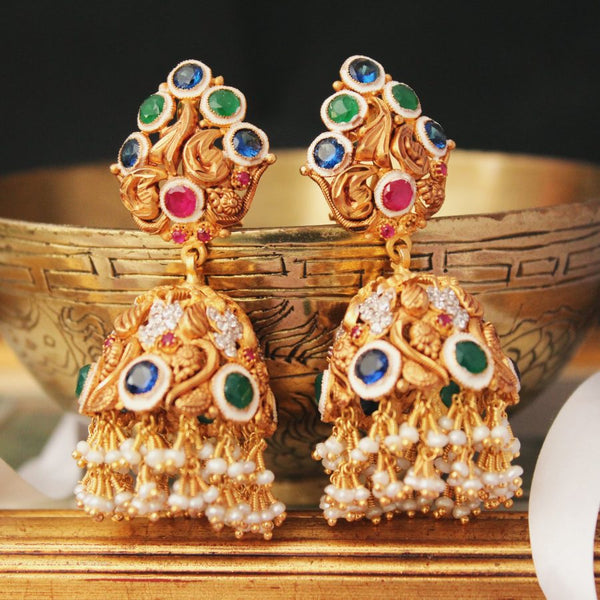 Earrings with Jade and Blue Onyx (6239988351159)