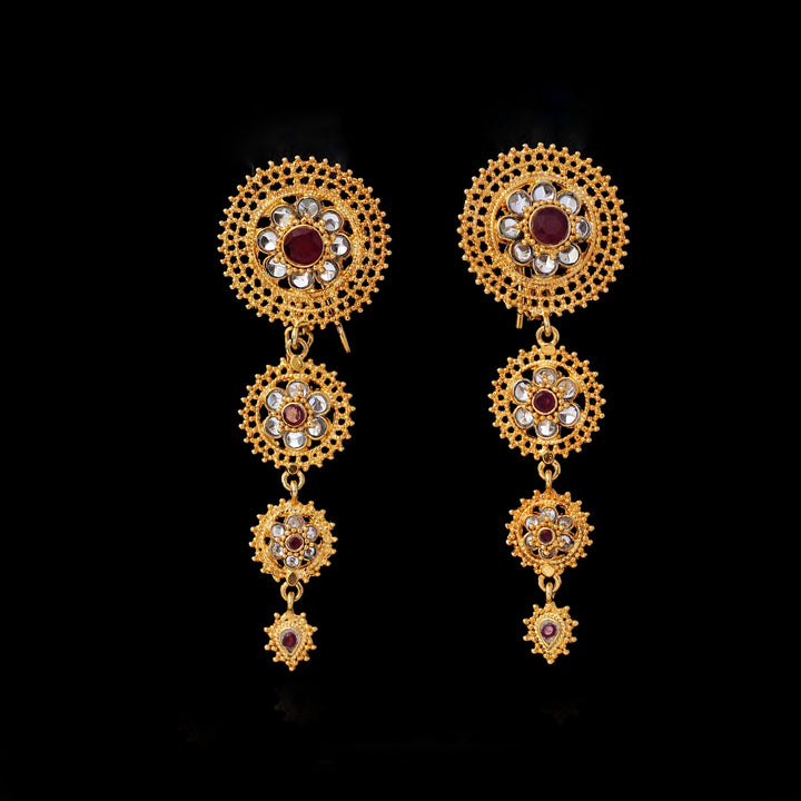 Earrings with Chetum and Kundan Work (6239994675383)