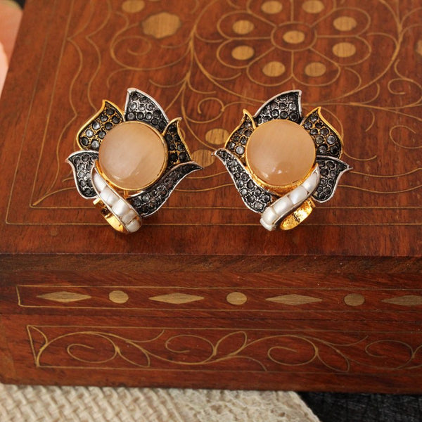 Tops stud with Onyx , Mother of Pearl and Zircons (6239982256311)