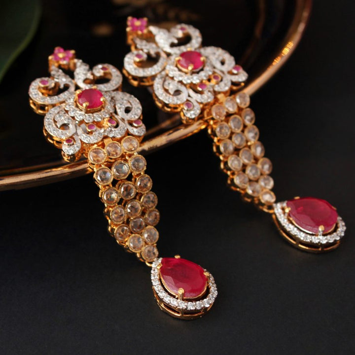 Earrings with Earrings with Chetum, Cubic Zircons and Champagne ZirconsChetum and Champagne Zircons (6239990218935)