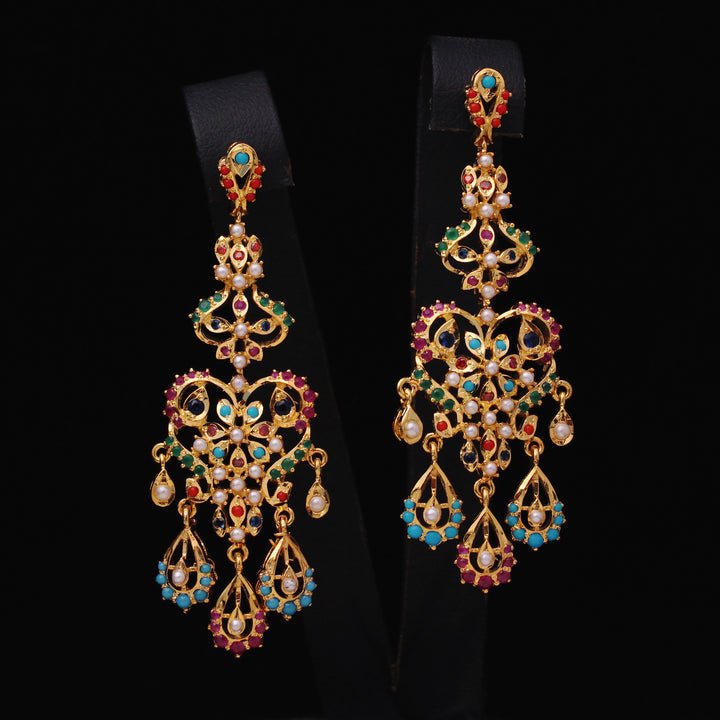 Earrings with Multi Color Stones (6239991201975)
