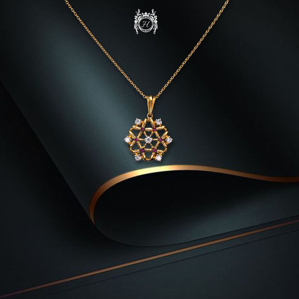 Pendant in Chetum and Zircons