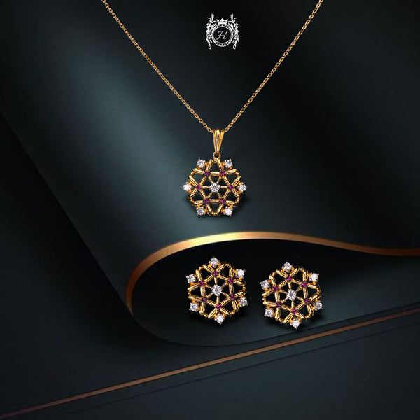 Pendant Set in Chetum and Zircons