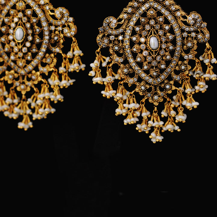 Earrings with Pearls and Cubic Zircons (6239992905911)