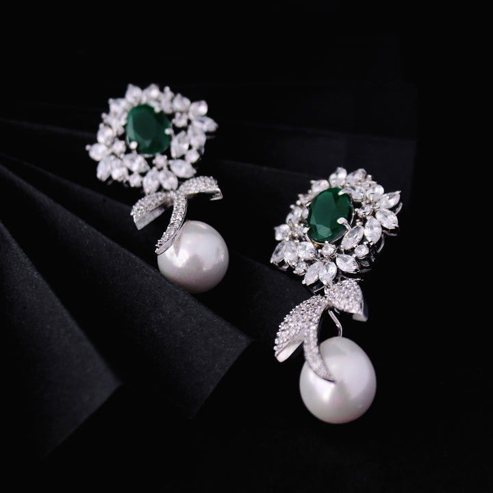 Earrings with Jade and Pearls (6239993102519)