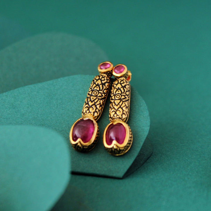 Earrings with Real Stones and enamel (6239993561271)