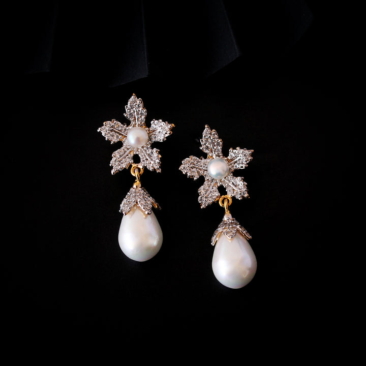Earrings in Pearls and Zircons (6239999754423)