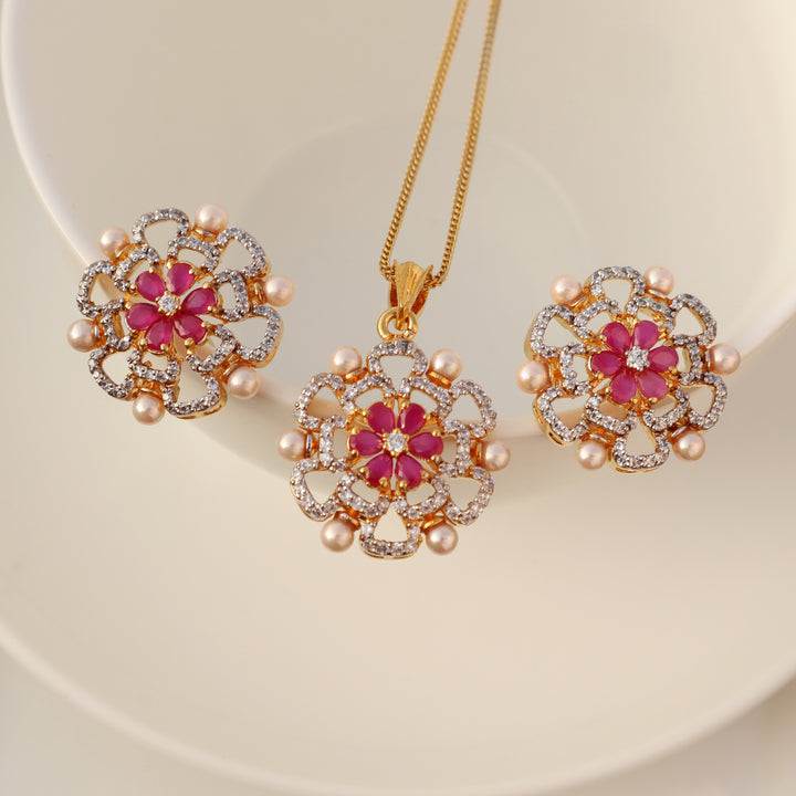 Pendant Set in Chetum and Pearls (7499063361770)