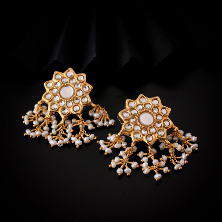 Earrings in Kundan and Pearls (6239999918263)