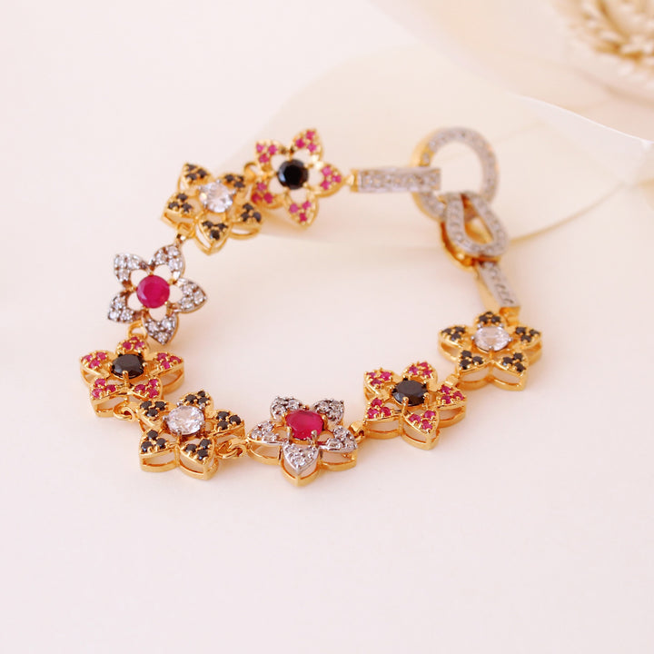 Bracelet with Multi Color Stones (6239995855031)