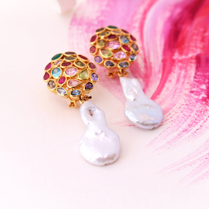 Earrings in Multi Color Stones (6240004604087)