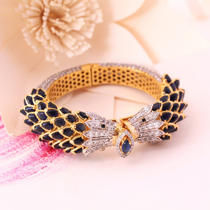 Bangle in Blue Onyx and Zircons (6240004243639)