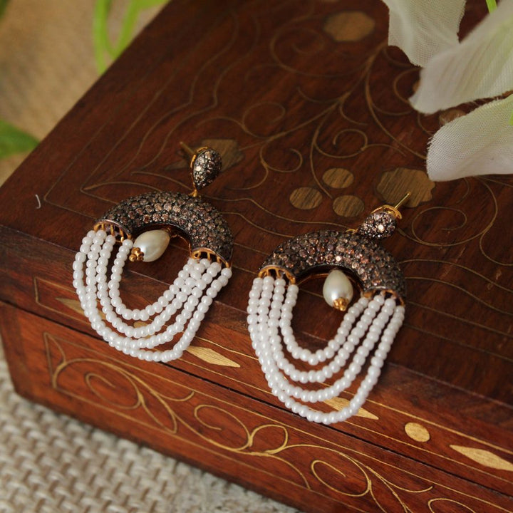 Earrings with Pearls & Zircons (6239982878903)