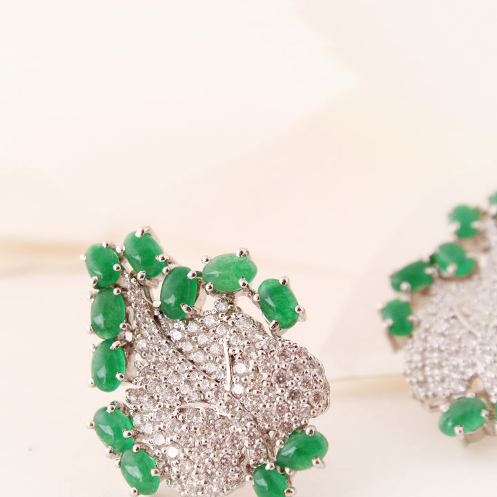Earrings in Jade and Zircons (6240002670775)