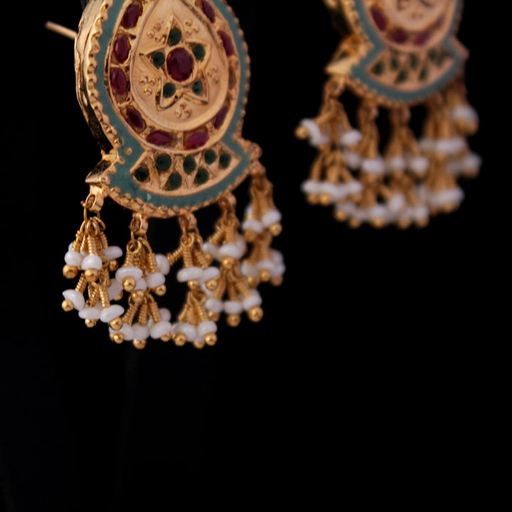 Earrings in Kundan Work (6240003391671)