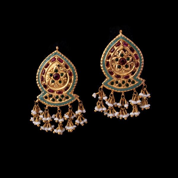 Earrings in Kundan Work (6240003391671)
