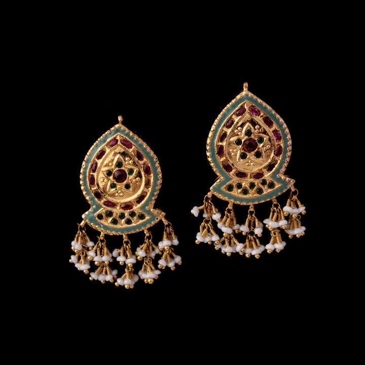 Earrings in Kundan Work (6240003391671)
