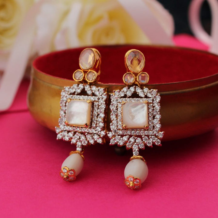 Earrings with Pearls & Zircons (6239982911671)