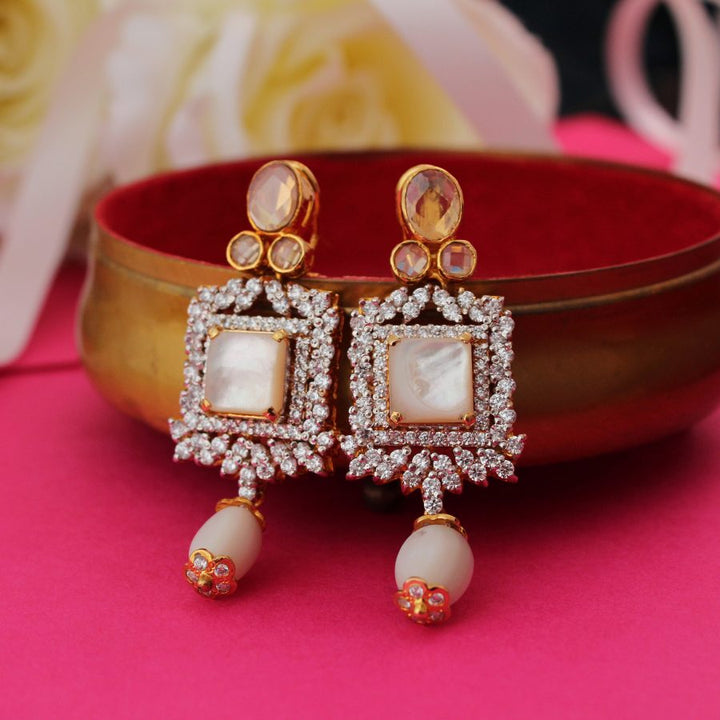 Earrings with Pearls & Zircons (6239982911671)