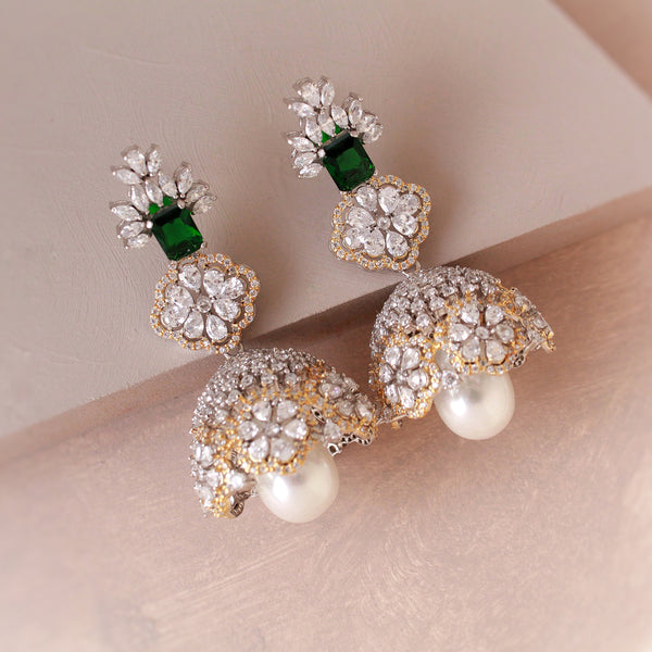 Earrings with Jade and Pearls (6240005980343)
