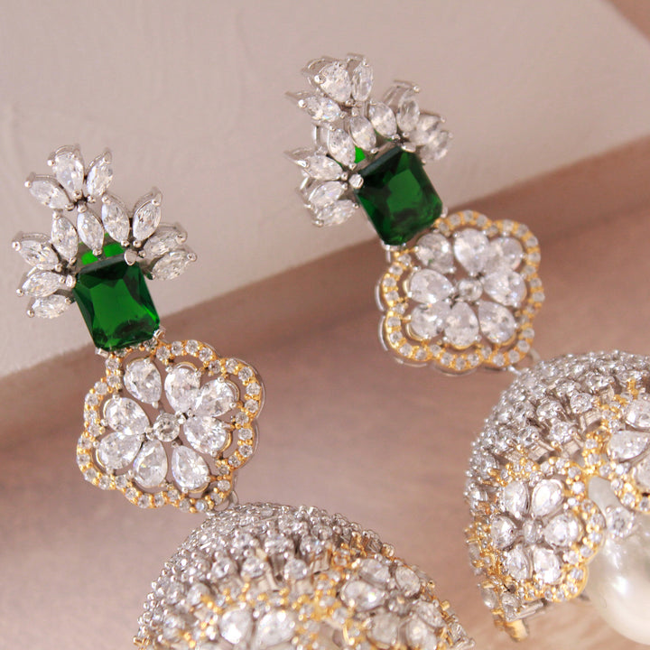 Earrings with Jade and Pearls (6240005980343)