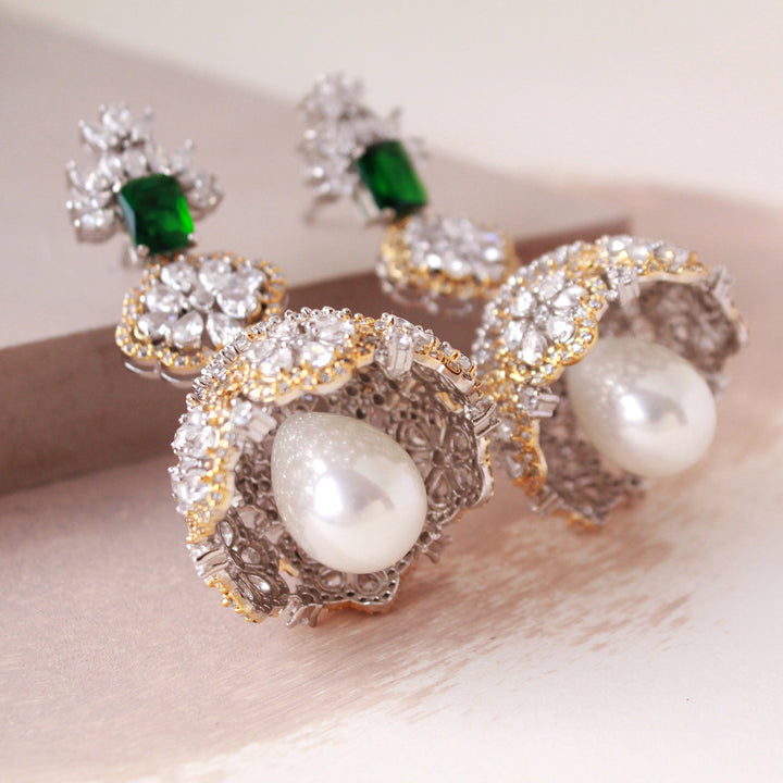 Earrings with Jade and Pearls (6240005980343)