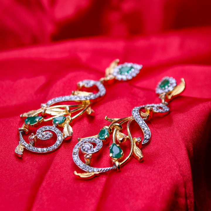 Earrings in Jade and Zircons (6798713782455)