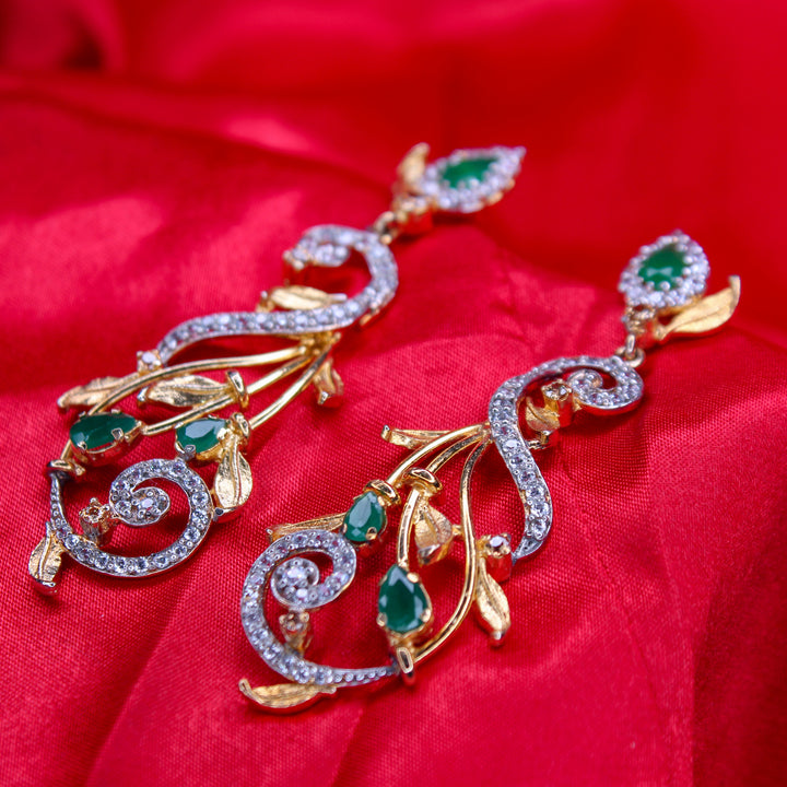 Earrings in Jade and Zircons (6798713782455)