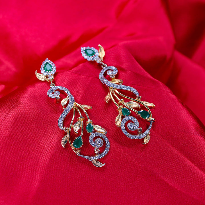 Earrings in Jade and Zircons (6798713782455)
