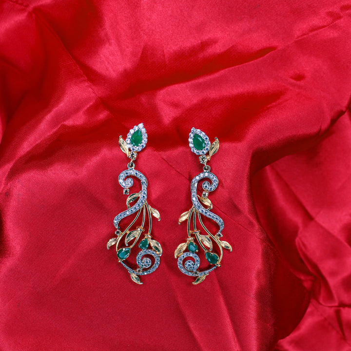 Earrings in Jade and Zircons (6798713782455)