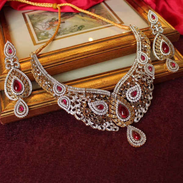 Necklace Set with Ruby & Zircons (6239983206583)
