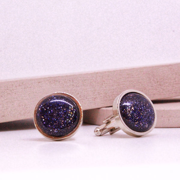 Cufflinks with Blue Goldstone (6240007454903)