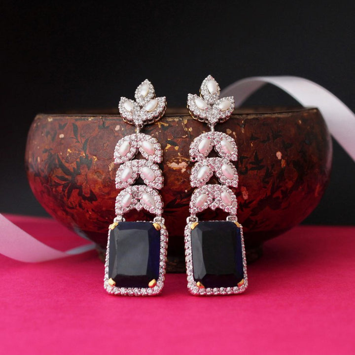 Earrings with Black Onyx, Pearls and Cubic Zircons (6239983337655)