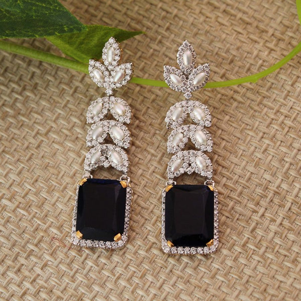 Earrings with Black Onyx, Pearls and Cubic Zircons (6239983337655)