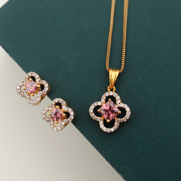 Pendant Set in Falsa Color Zircons and Cubic zircons (7023830401207)