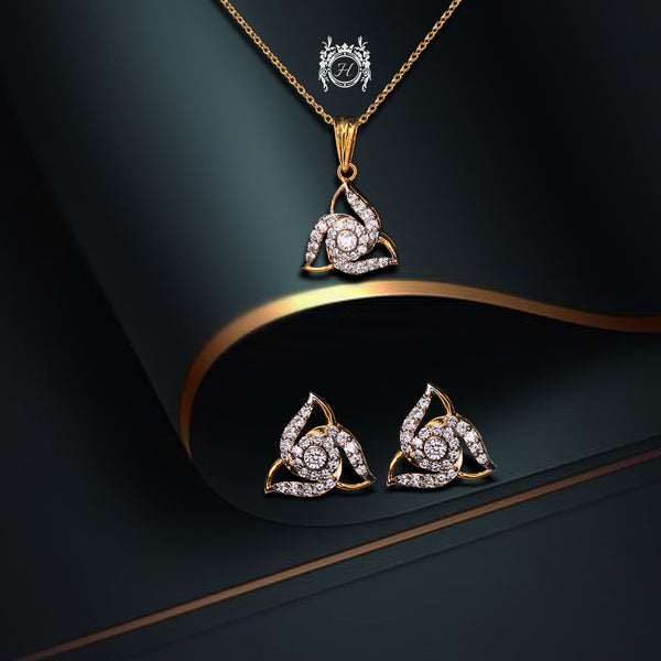 Pendant Set in Zircons