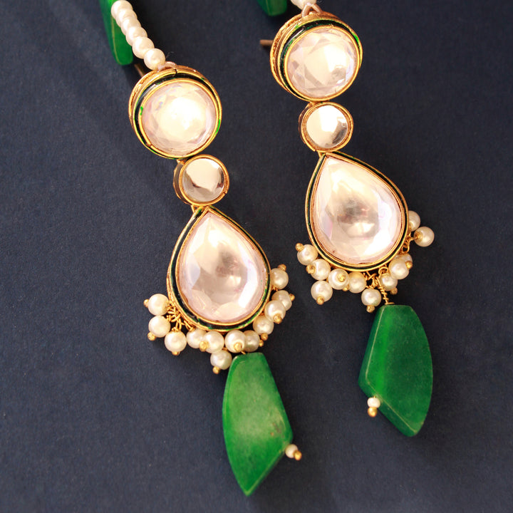 Necklace Set in Kundan Work and Pearls (6876321710263)