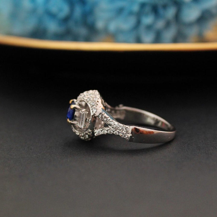 Ring with Blue Onyx and Cubic Zircons (6240017547447)