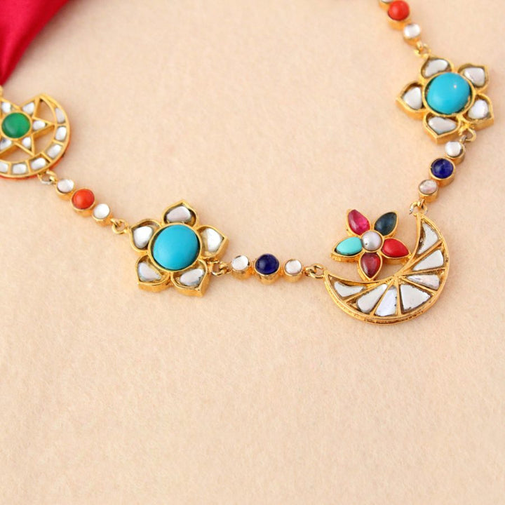 Necklace with Multi Color Stones (6239985107127)