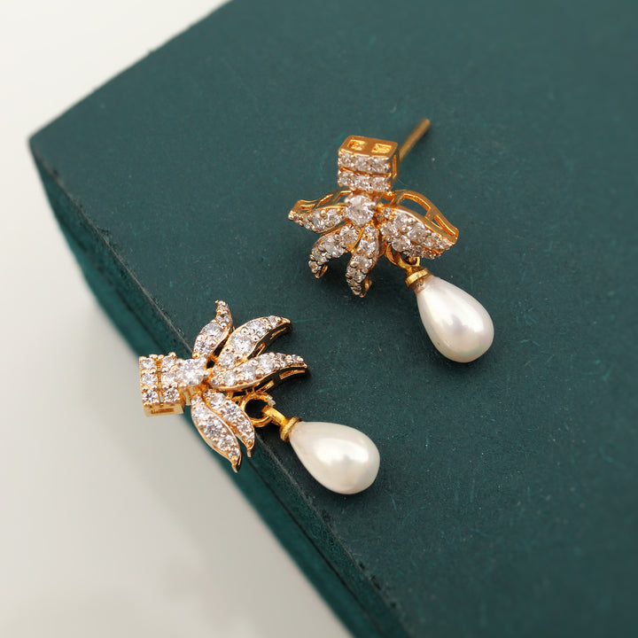 Earrings in Pearls and Zircons (7023856582839)