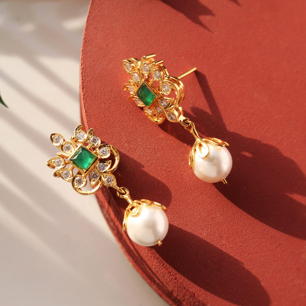 Earrings in Jade and Pearls (6797538132151)