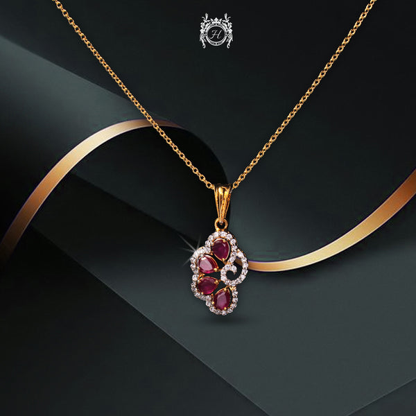 Pendant in Chetum and Zircons