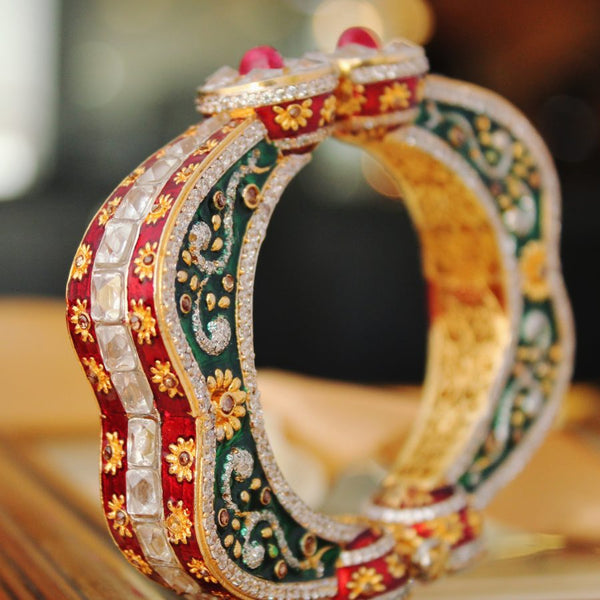 Bangle with Polkies Chetum and Zircons (6239987302583)